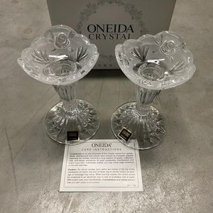 Crystal Candlesticks, “Southern Garden”, Set of Tw